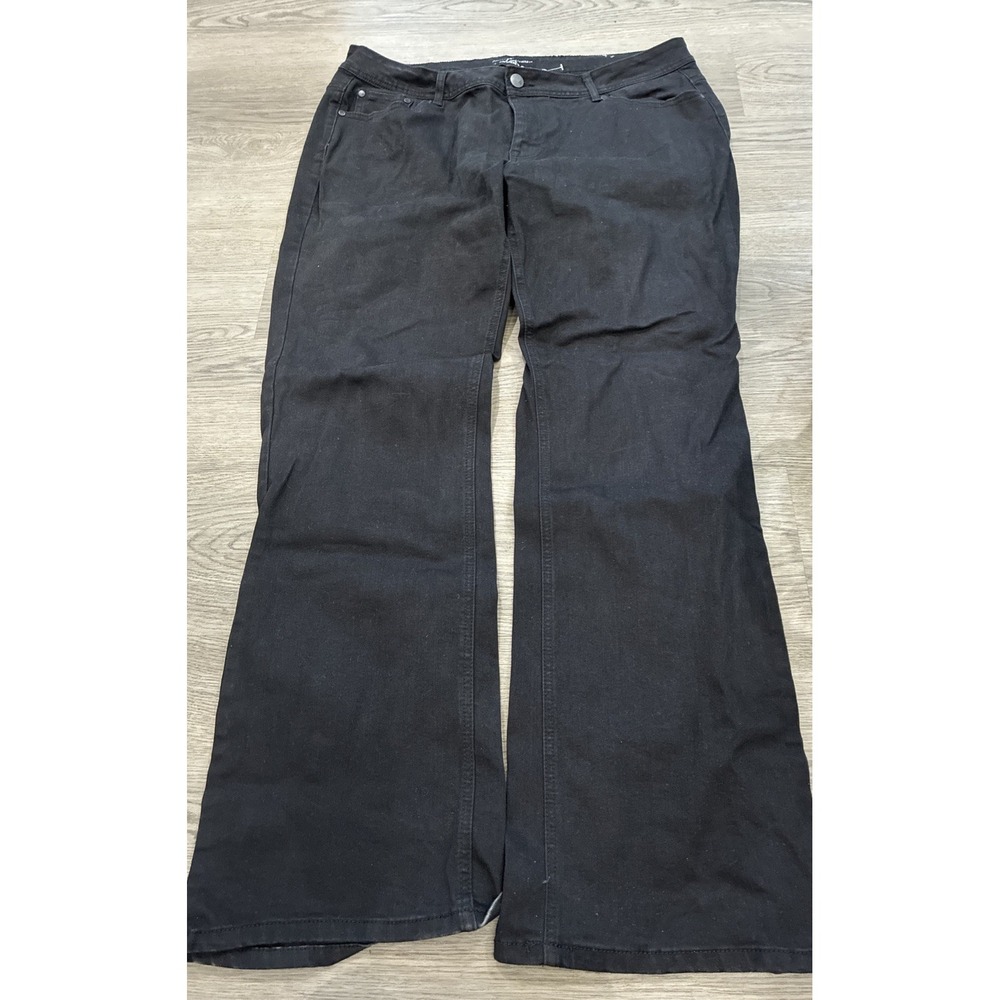 Ashley Stewart Women Perfect Skinny Bootcut  Black Denim Jeans Size 18R